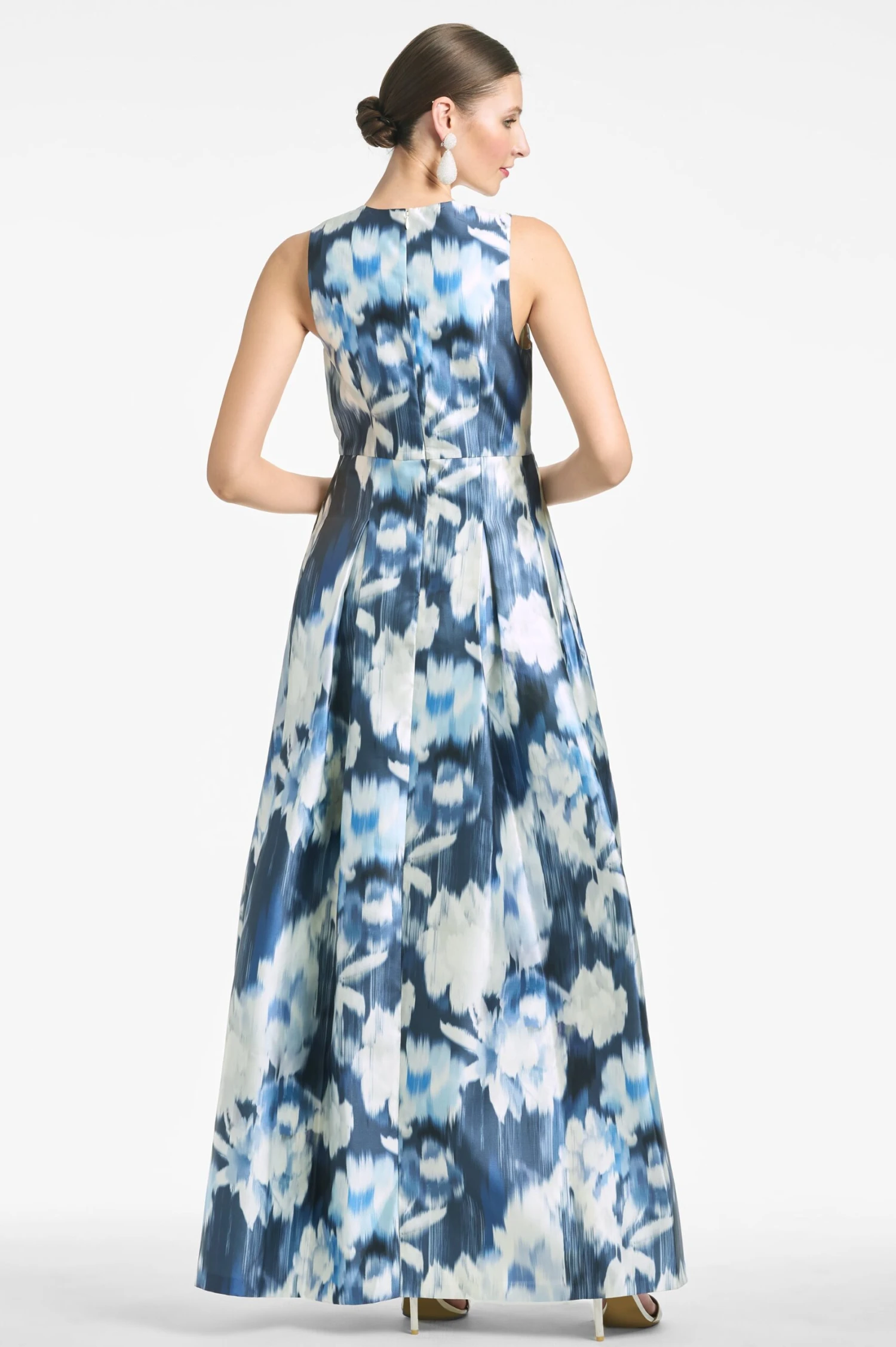 Brooke Gown - Blue Ikat Floral - Image 3