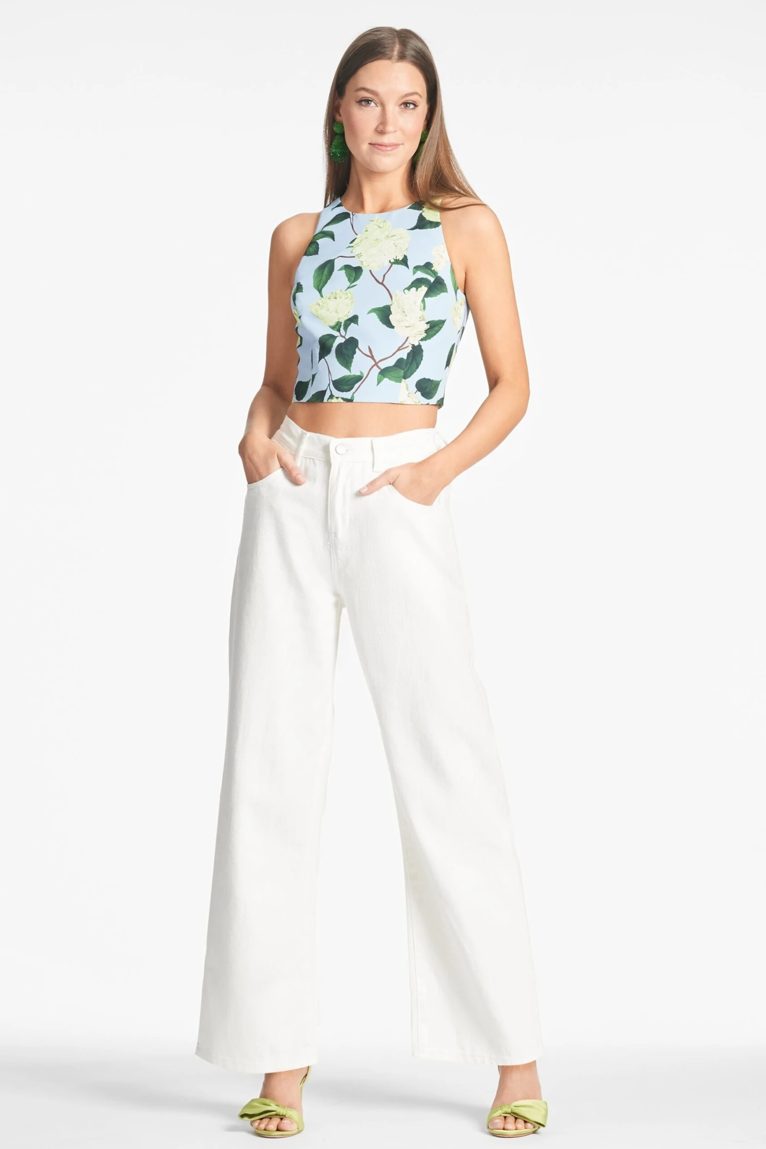 Lexie Top - Sky Citrine Peonies - Image 2