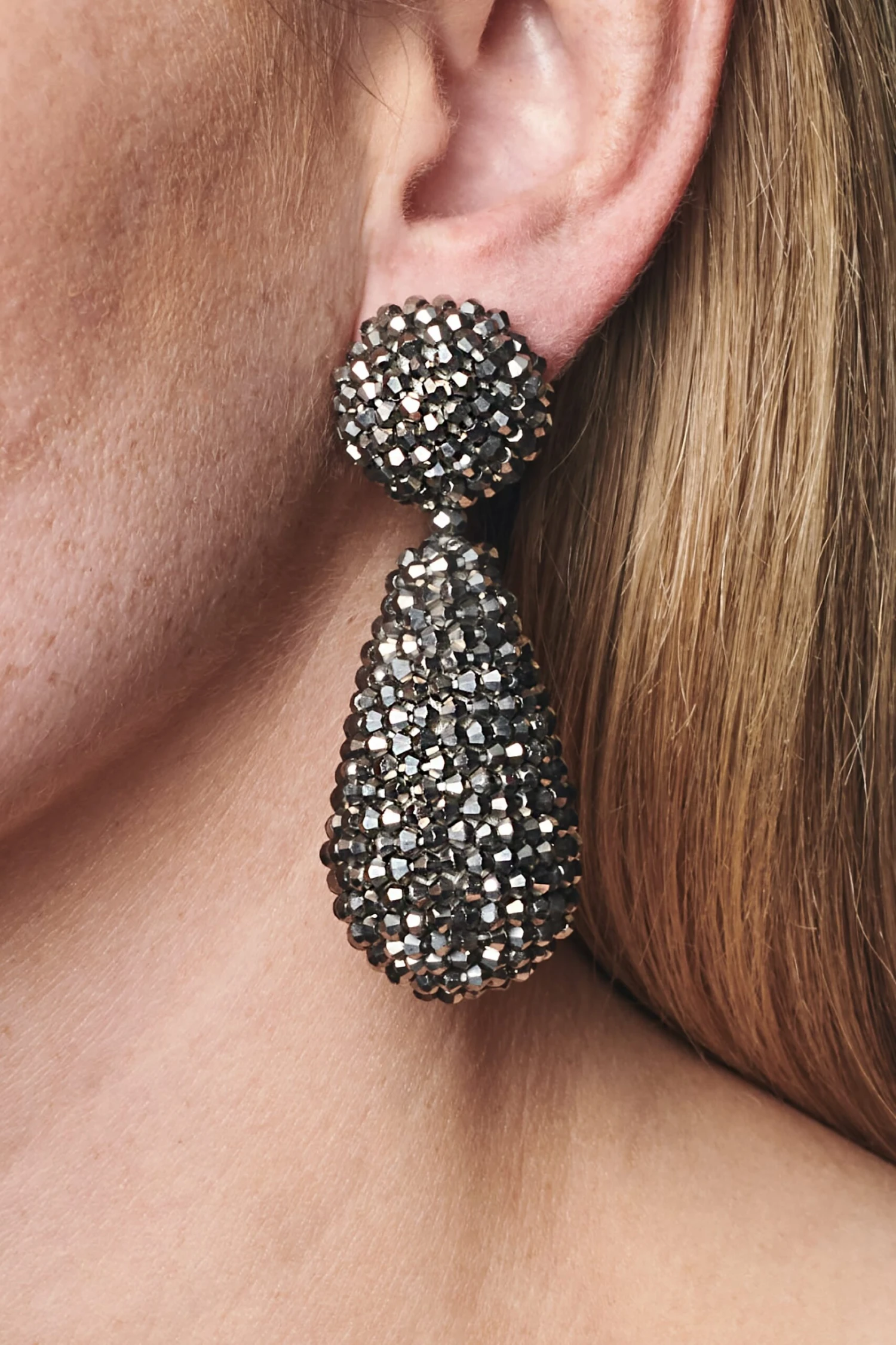 Alena Earrings -Metallic Faceted Beads - Image 2