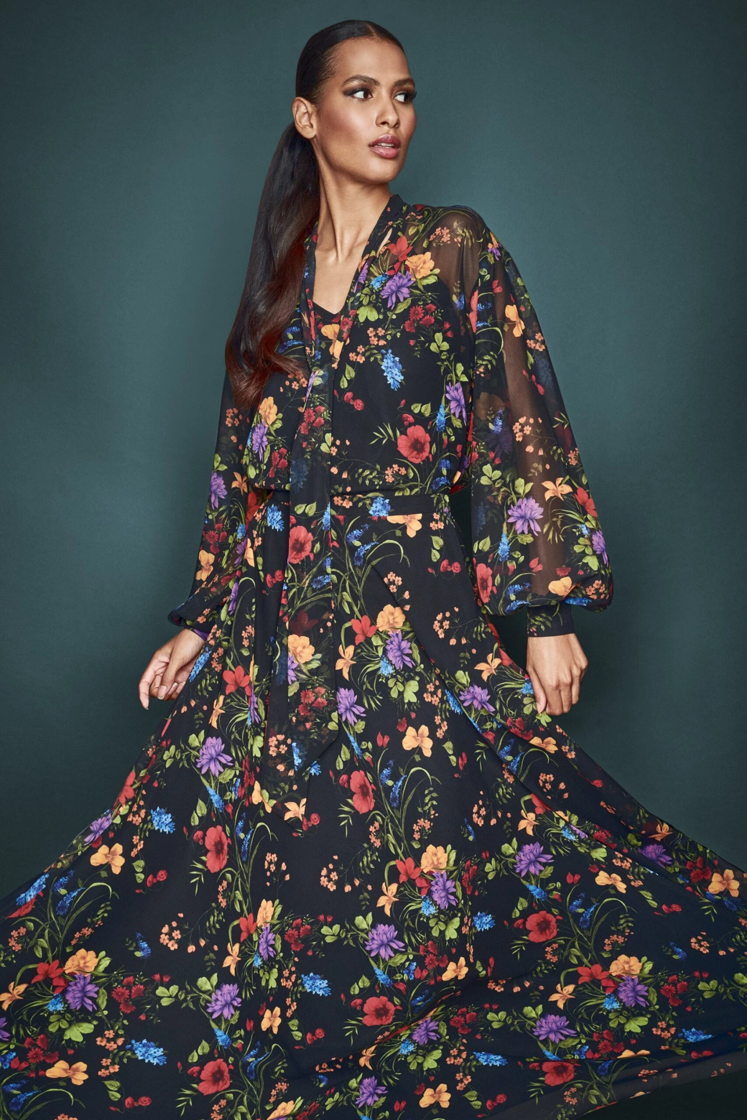 Nora Top - Noir Wildflower - Image 4