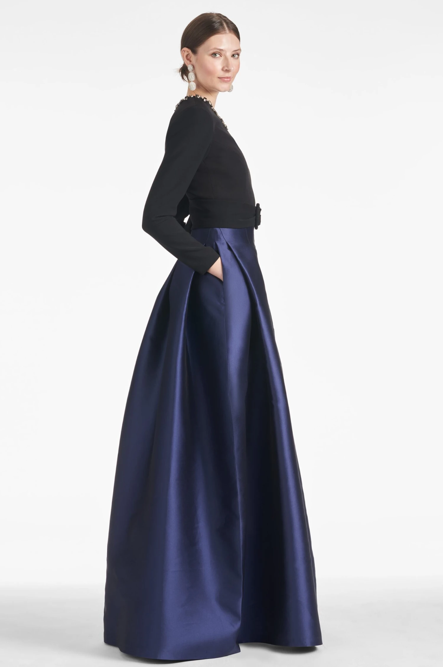 Victoria Gown - Black/Navy - Image 3